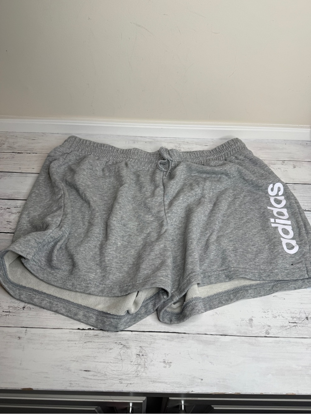 adidas Gray Athletic Lounge Shorts with White Side Logo